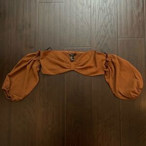 Forever21 Puffer Sleeve Bandeau Crop Top